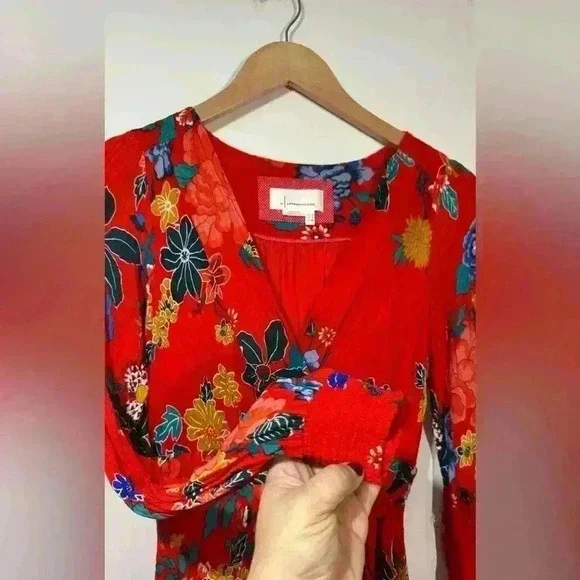 Anthropologie Women’s Boswell Textured Wrap Tunic Dress Size 4 - Picture 6 of 7